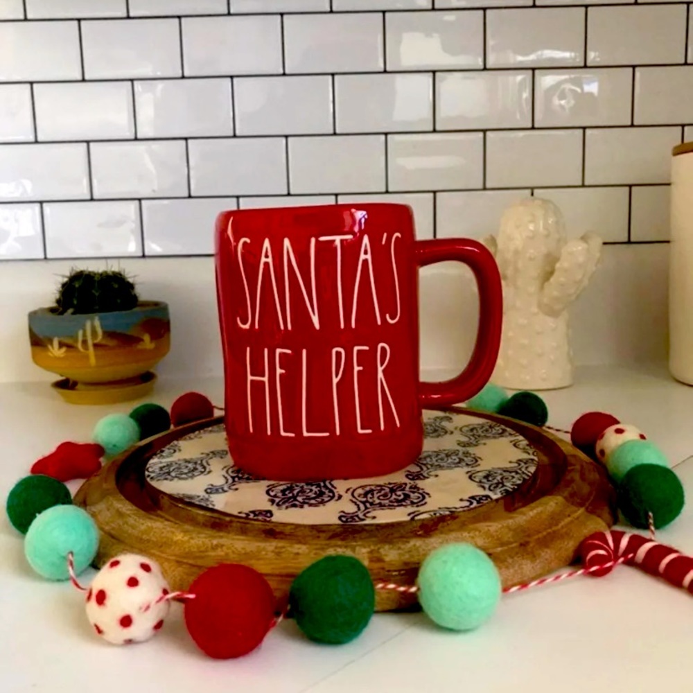 Rae Dunn red Santa’s Helper mug